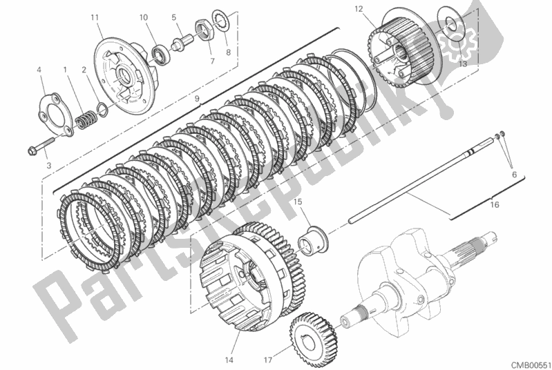 All parts for the Clutch (fcc) of the Ducati Scrambler Icon Thailand 803 2020